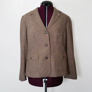 LL Bean Tan Tweed Blazer. Lined. Large.